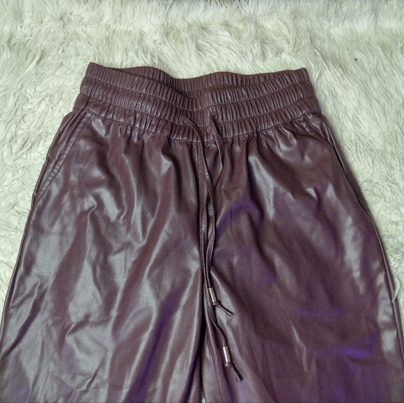 New Blank NYC Faux Leather Drawstring Jogger Color Grape Shake Size S - Picture 5 of 11